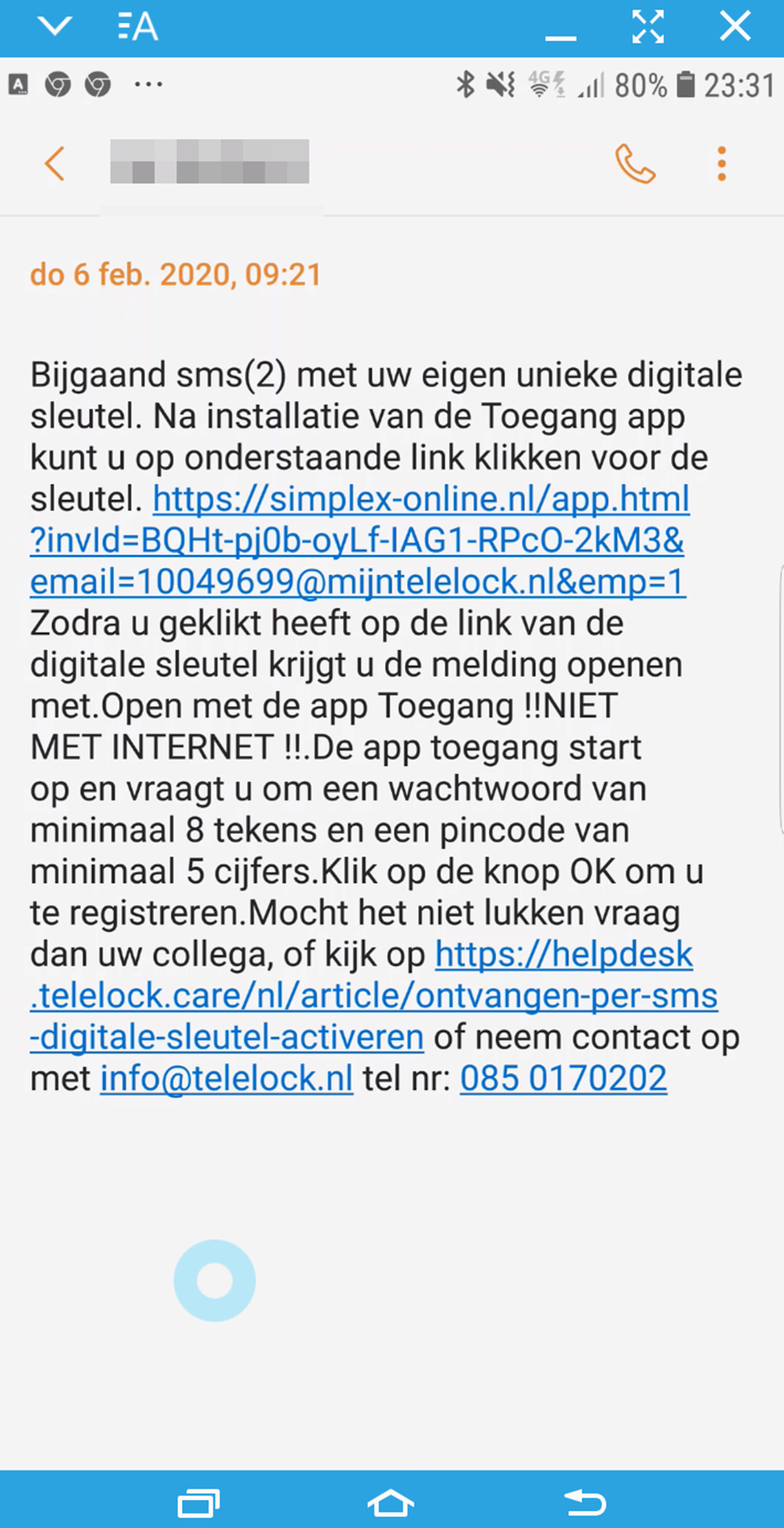 Telelock Activeren Sleutel Sms 2