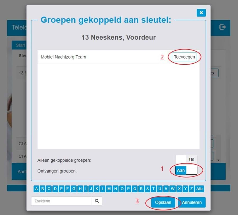 Mijn Telelock Ontvangen Groepen 10