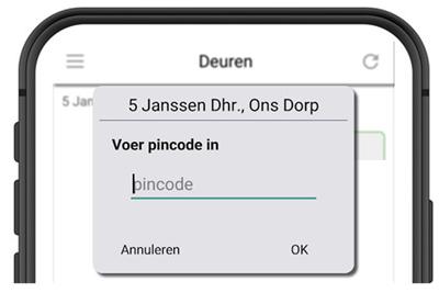TL Pincode Invoeren Menu