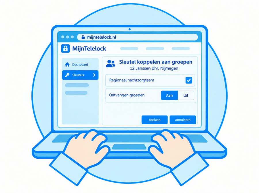 Icon Mijntelelock Sleutel Koppelen Aan Nachtzorgteam