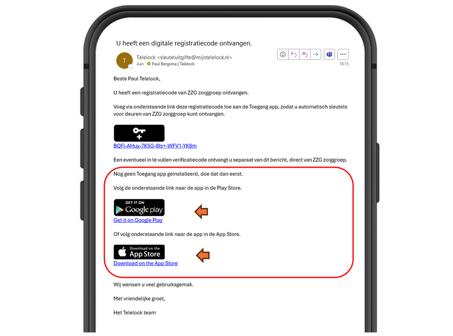 Telelock Email Registratiecode MZ 2