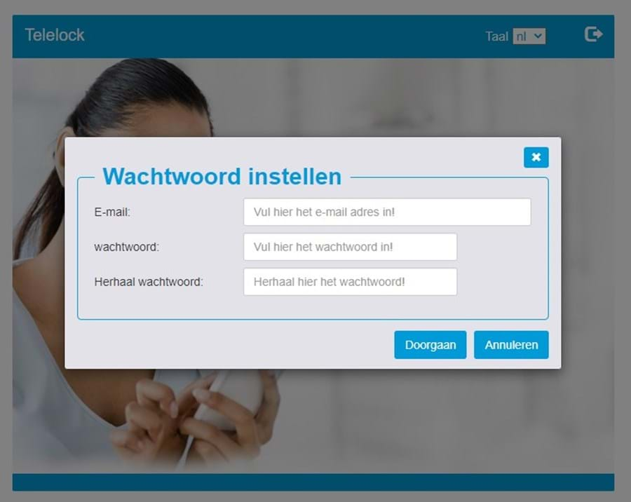 Telelock Screenshot Wachtwoord Wijzigen