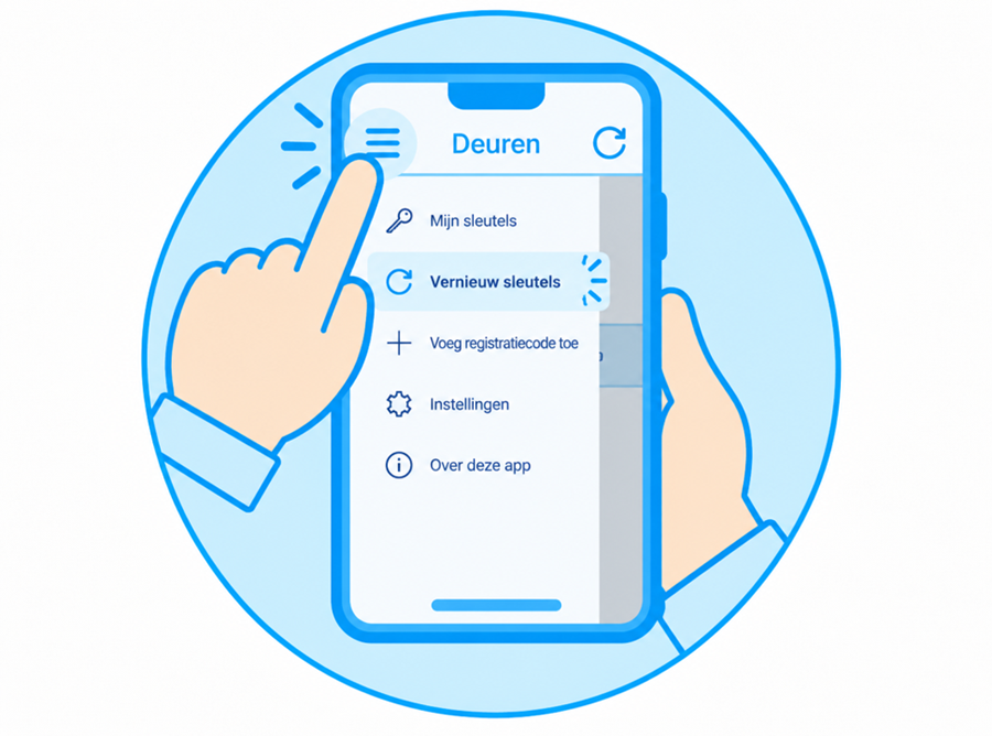 Menu Vernieuw Sleutels