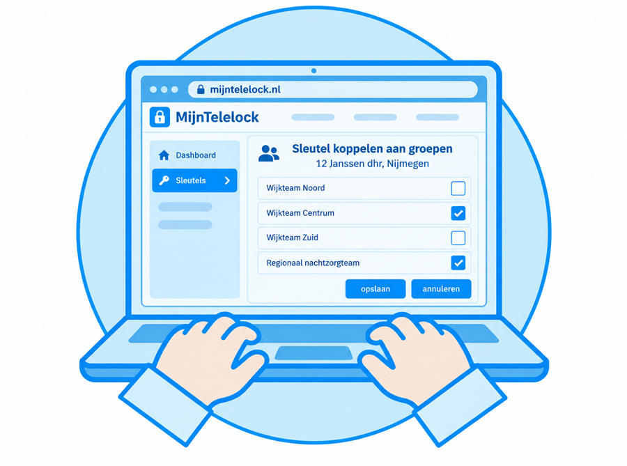 Icon Mijntelelock Sleutel Koppelen Aan Groep