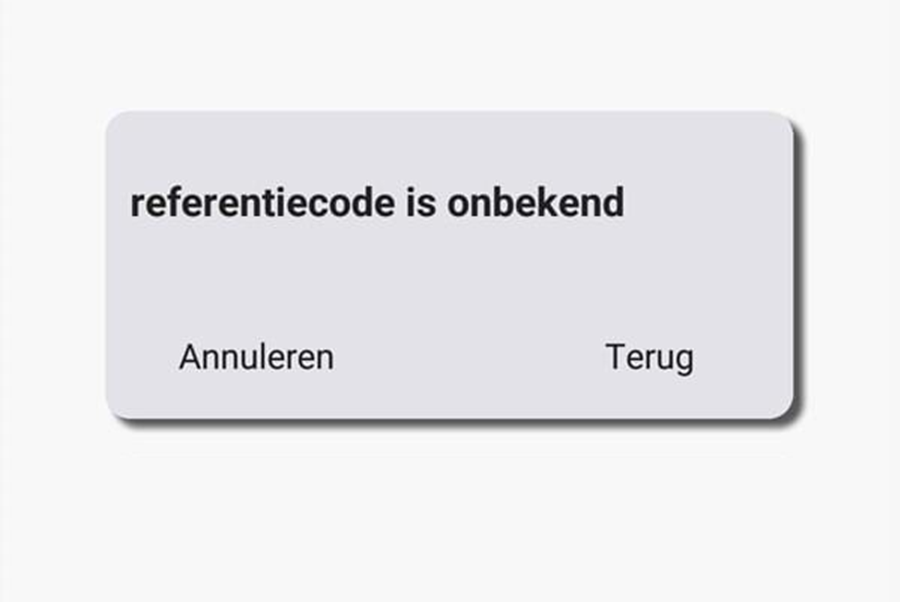 Foutmelding Referentiecode Onbekend 600 X 401
