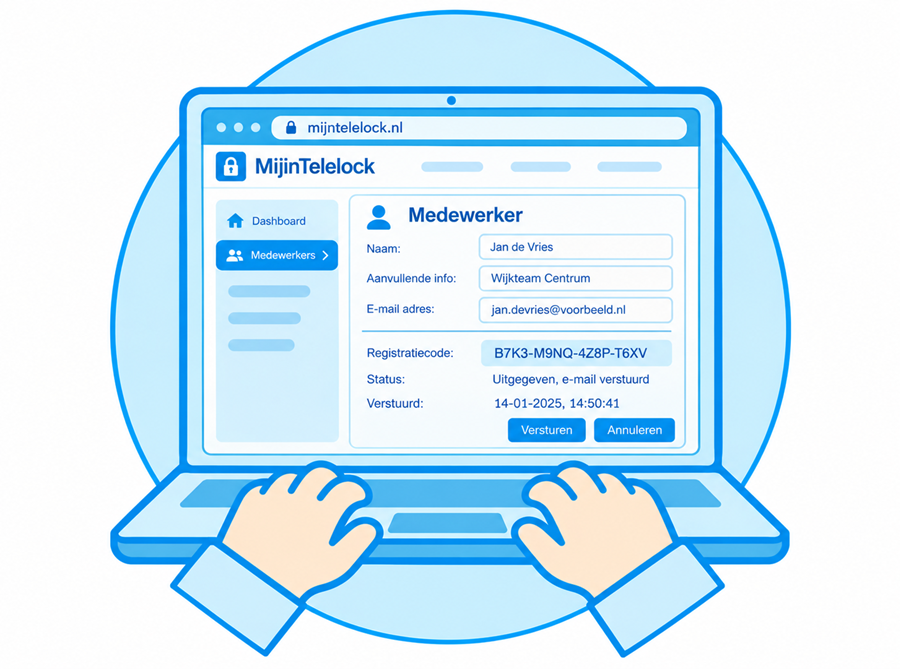 Icon Mijntelelock Code Versturen Nieuwe Medewerker